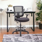 Black Adjustable Swivel Mesh Rolling Drafting Chair