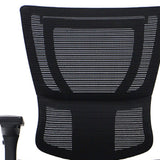 Black Mesh Seat Swivel Adjustable Task Chair Mesh Back Plastic Frame