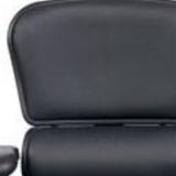 Black Faux Leather Seat Swivel Adjustable Task Chair Leather Back Plastic Frame