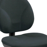 Ebony and Black Adjustable Swivel Fabric Rolling Office Chair