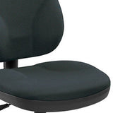 Ebony and Black Adjustable Swivel Fabric Rolling Office Chair