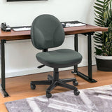 Ebony and Black Adjustable Swivel Fabric Rolling Office Chair