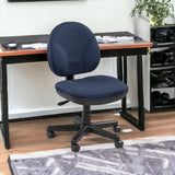 Ebony and Black Adjustable Swivel Fabric Rolling Office Chair