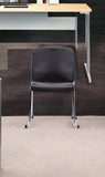 Set of Four Black and Silver Plastic Office Chair