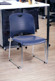 Set of Four Black and Silver Plastic Office Chair