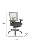 Slate Gray and Black Adjustable Swivel Mesh Rolling Office Chair