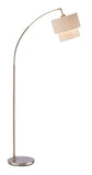 71" Black Arched Floor Lamp With Brown Drum Shade