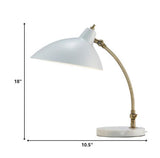 Abstract Oval White Metal Shade Adjustable Desk Lamp
