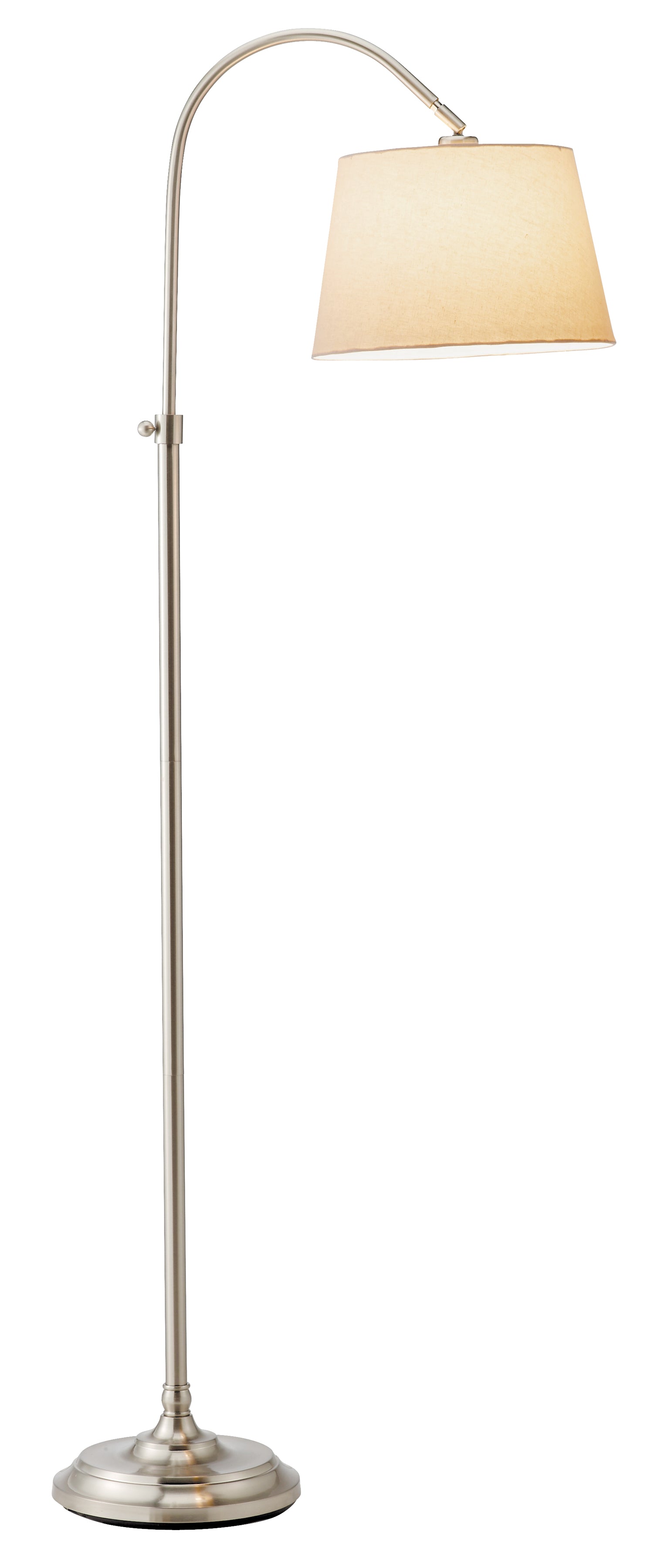 62" Task Floor Lamp With White Empire Shade