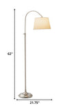 62" Task Floor Lamp With White Empire Shade