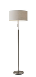 65" Traditional Shaped Floor Lamp With Off-White Drum Shade