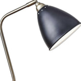 Grey Metal And Antique Brass Adjustable Usb Port Desk Lamp