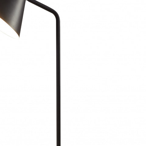 59" Tray Table Floor Lamp With Black Cone Shade