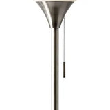 Brass Metal Floor Lamp With White Opal Wine Glass Shade