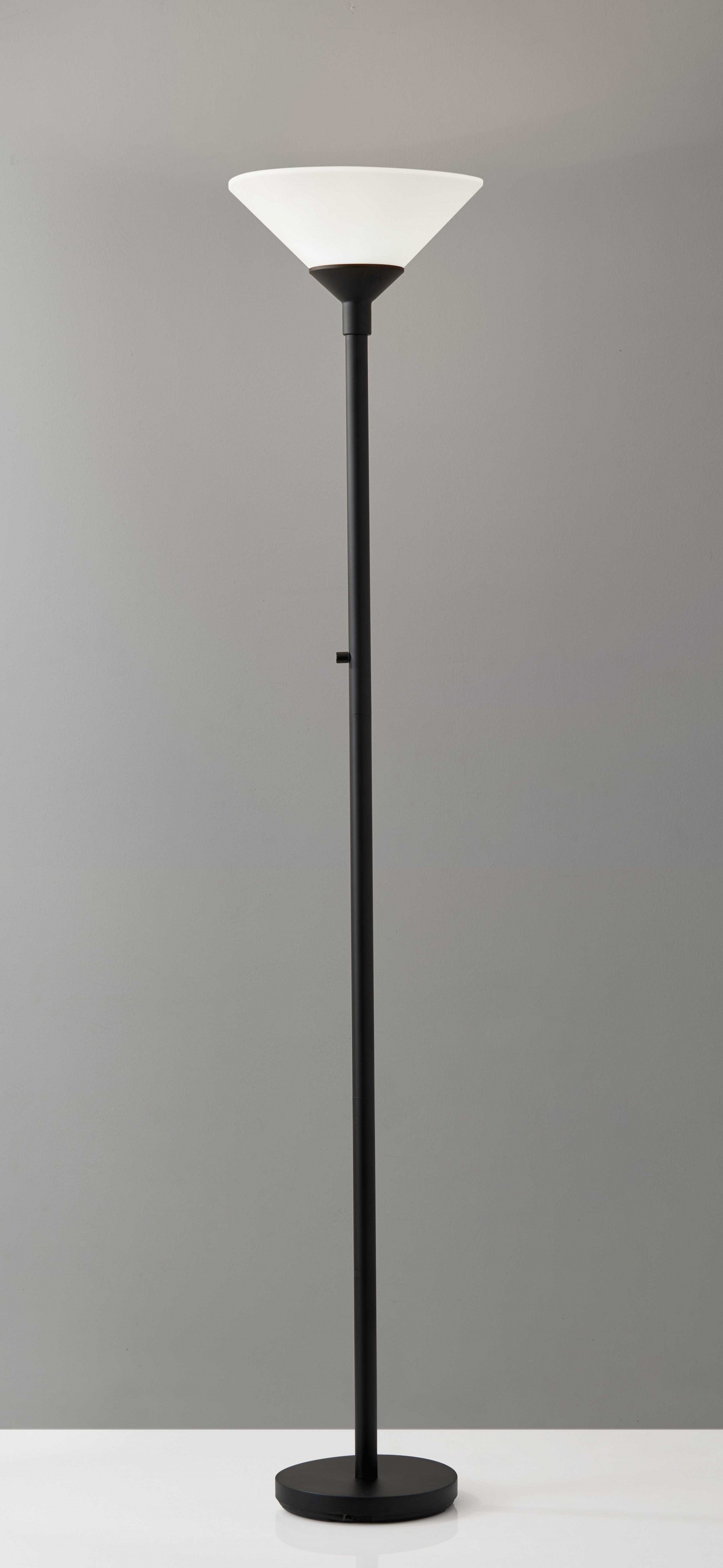73" Torchiere Floor Lamp With White Cone Shade