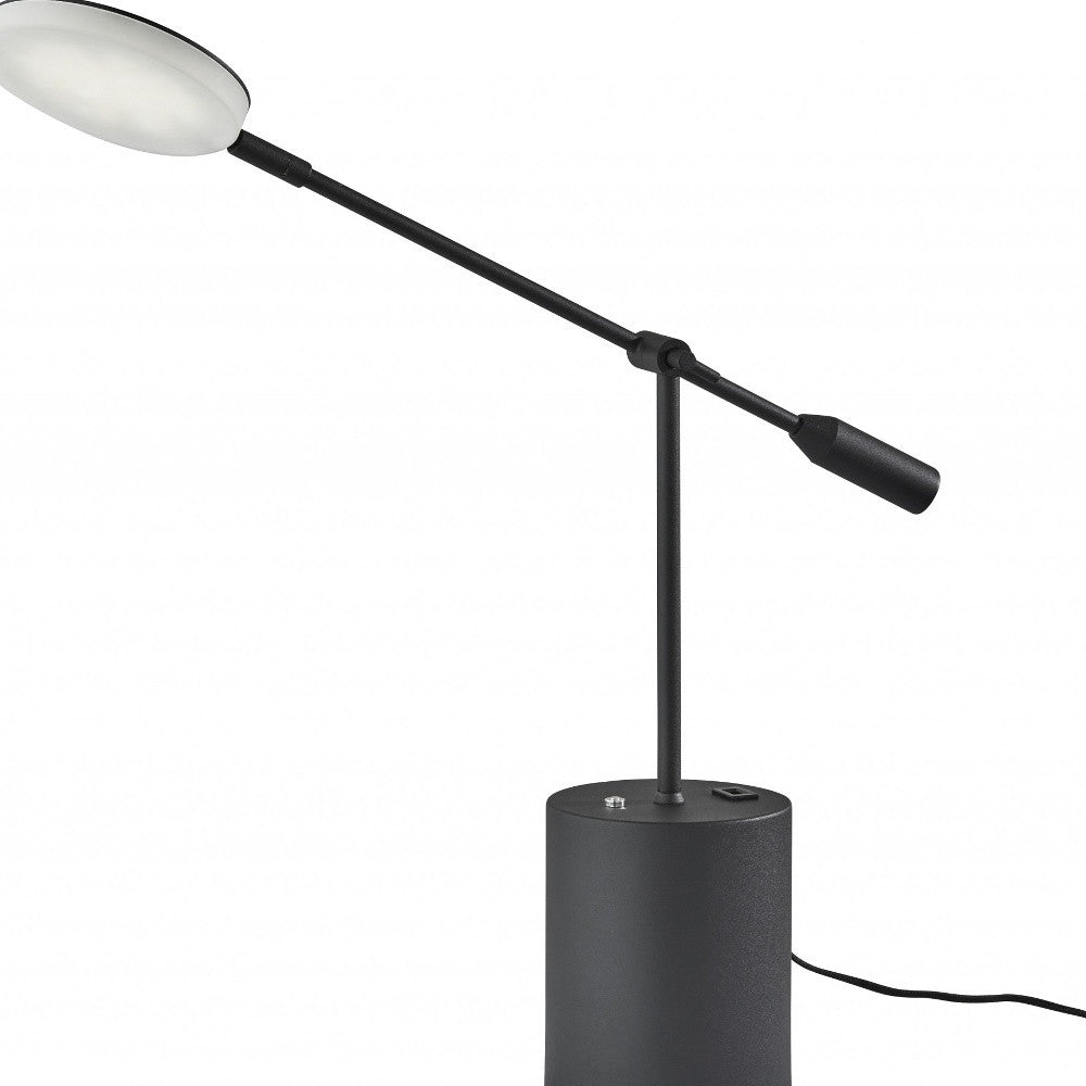 Black Metal Saucer Led Adjustable Desk Lamp