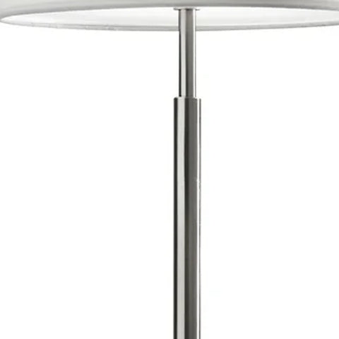 72" Steel Led Torchiere Floor Lamp With White Solid Color Drum Shade