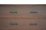 18" Brown And Black Solid Wood Four Drawer Chest