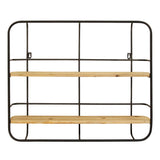 S 2 Farmhouse Wood Shelves With Black Metal Frame