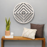 Modern Scandinavian Inspired White Wood Medallion Wall Decor