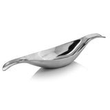 8" X 34.5" X 5.5" Silver Aluminum Long Wavy Bowl