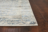 10'X13' Ivory Blue Machine Woven Distressed Floral Indoor Area Rug