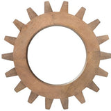 Cog 17" Round Walnut Finish Frame Wall Mirror