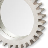 26" Round White Wood Frame Wall Mirror