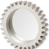 26" Round White Wood Frame Wall Mirror