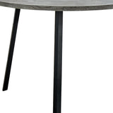 48" Round Dining Room Table With Grey Reclaimed Wood And Black Metal