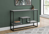 48" Gray And Black Frame Console Table With Storage