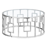 Glam Chrome And Glass Round Coffee Table