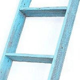 5 Step Rustic Turquoise Wood Ladder Shelf