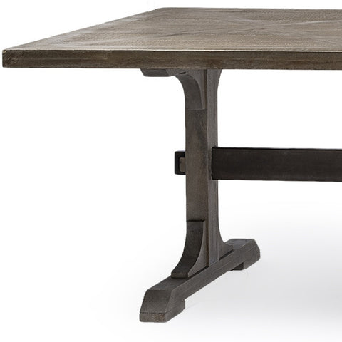 84X40 Grey Solid Wood Top And Base Dining Table