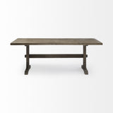 84X40 Grey Solid Wood Top And Base Dining Table