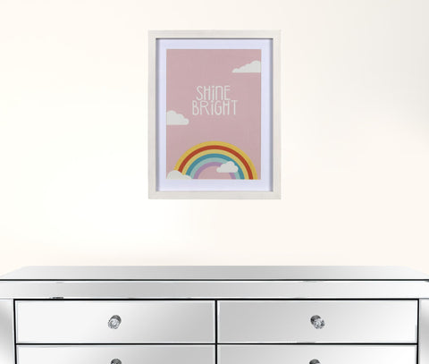 Shine Bright Glitter Rainbow Wall Art