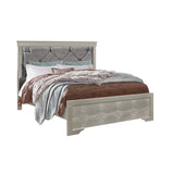 Solid Wood Full Tufted Silver Upholstered Linenno Bed