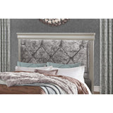 Solid Wood Full Tufted Silver Upholstered Linenno Bed