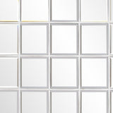 Rectangular Whitewash Window Pane Tile Mirror