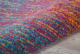 5' Blue And Pink Round Abstract Power Loom Area Rug