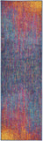 5' Blue And Pink Round Abstract Power Loom Area Rug