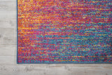 5' Blue And Pink Round Abstract Power Loom Area Rug