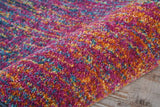5' Blue And Pink Round Abstract Power Loom Area Rug