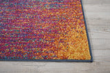 5' Blue And Pink Round Abstract Power Loom Area Rug