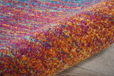 5' Blue And Pink Round Abstract Power Loom Area Rug