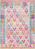 2’ X 3’ Ivory And Magenta Tribal Pattern Scatter Rug