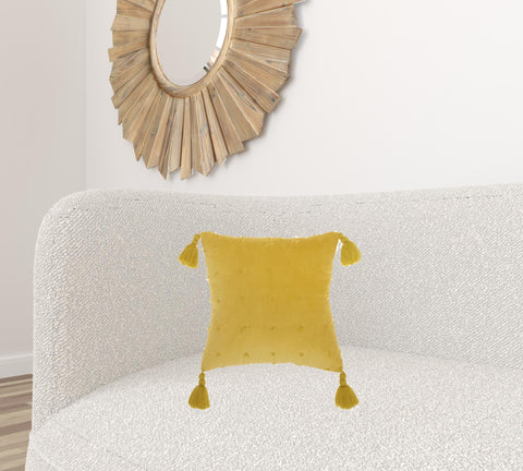 Yellow Thread Detailed Throw Pillow