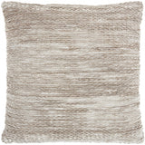 Taupe And White Striped Throw Pillow