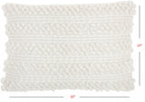 White Pom Pom Detailed Lumbar Pillow