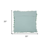 Loose Luscious Shag Sea Green Throw Pillow